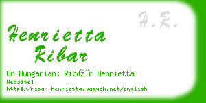 henrietta ribar business card